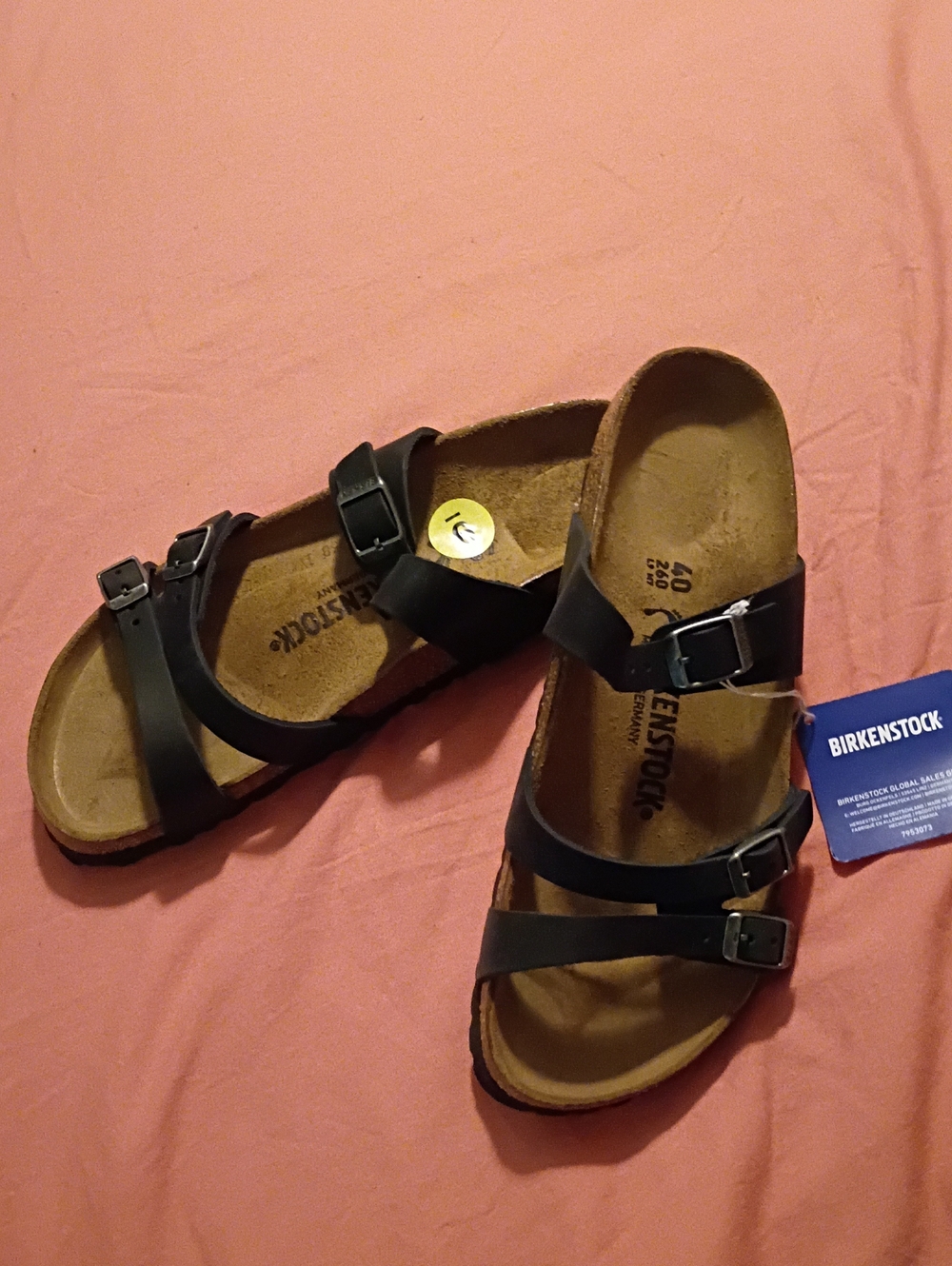 Birkenstock Women's Black Triple-Strap Cork Footbed Sandals